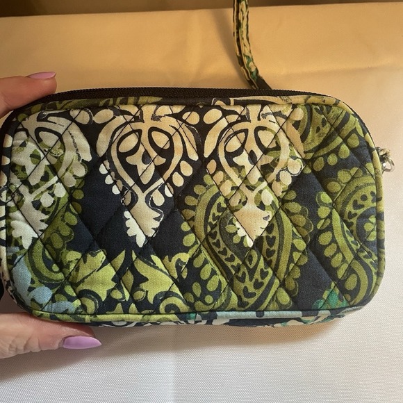 Vera Bradley Blue and Green Floral Paisley Wristlet Wallet Pouch - Picture 4 of 11
